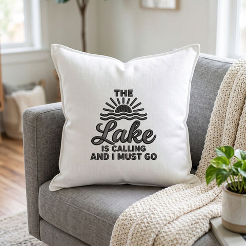 The Lake Is Calling and I Must Go Embroidery Design – Lake Life Sunset Summer Vacation Machine Embroidery File Embroidery/Applique DESIGNS PatternFeed8 