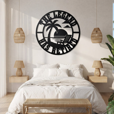 The Legend Has Retired Laser SVG | Retirement Metal Wall Art DXF | Beach Sunset Sign | CNC Plasma Cut File | Laser Cut Svg | Retired Gift SVG HappyDesignStudio 