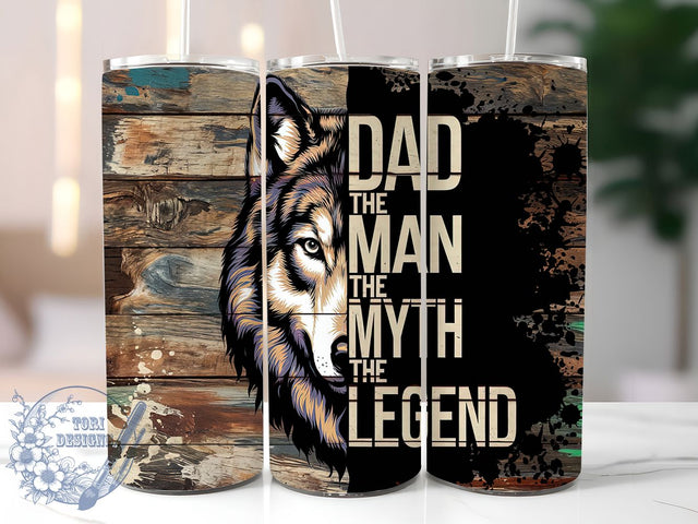 The Legend Wolf Dad Tumbler Design, Wolf Themed Tumbler, The Legend Tumbler, 20oz Father’s Day Wrap, Man Myth Legend Tumbler, Wolf Lover Tumbler, Dad Gift Tumbler Sublimation ToriDesigns 