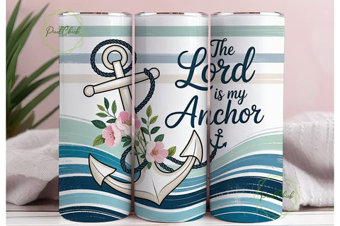 The Lord Is My Anchor 20oz Tumbler Wrap Sublimation PixelChick 