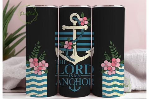 The Lord Is My Anchor 20oz Tumbler Wrap Sublimation PixelChick 
