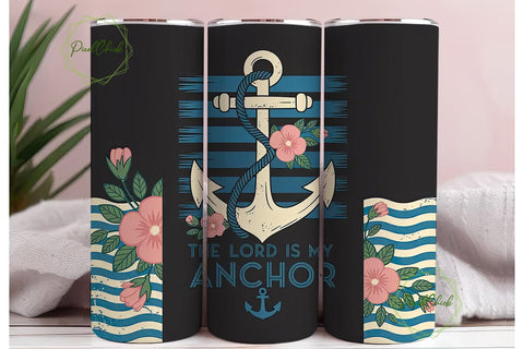 The Lord Is My Anchor 20oz Tumbler Wrap Sublimation PixelChick 