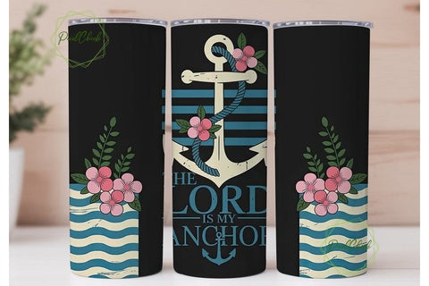 The Lord Is My Anchor 20oz Tumbler Wrap Sublimation PixelChick 