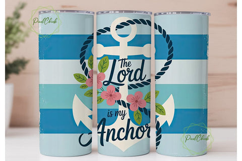 The Lord Is My Anchor 20oz Tumbler Wrap Sublimation PixelChick 