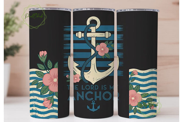 The Lord Is My Anchor 20oz Tumbler Wrap Sublimation PixelChick 