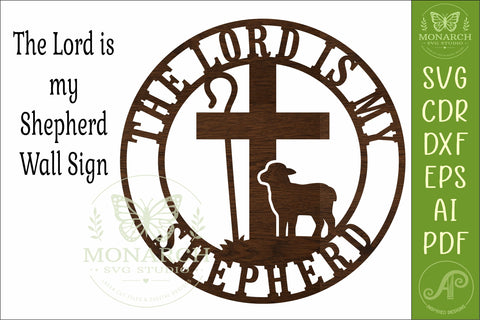 The Lord Is My Shepherd SVG Christian Cross Sheep Psalm 23 SVG APInspireddesigns 