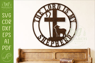 The Lord Is My Shepherd SVG Christian Cross Sheep Psalm 23 SVG APInspireddesigns 