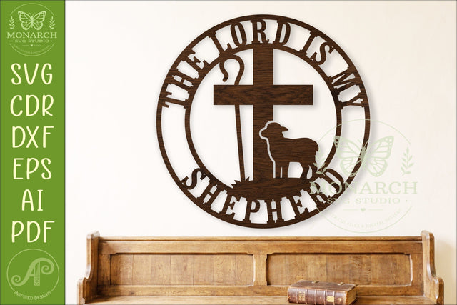 The Lord Is My Shepherd SVG Christian Cross Sheep Psalm 23 SVG APInspireddesigns 