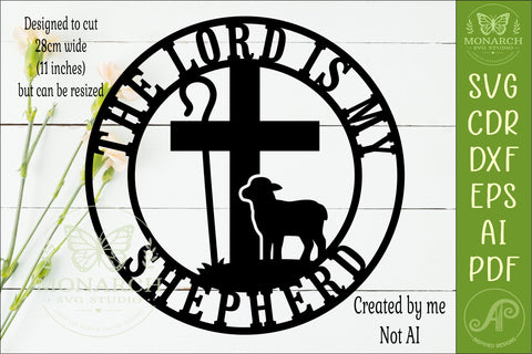 The Lord Is My Shepherd SVG Christian Cross Sheep Psalm 23 SVG APInspireddesigns 