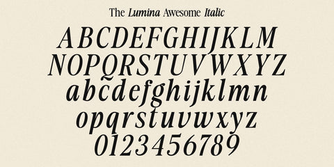The Lumina Awesome Font Zane Studio55 