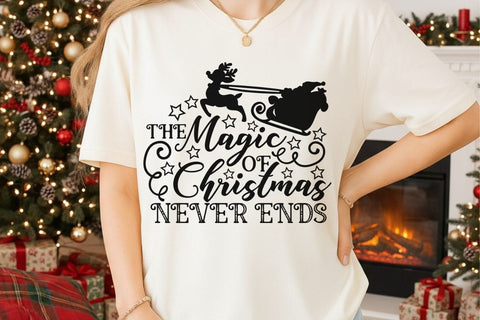 The Magic Of Christmas Never Ends| Christmas Santa SVG Cutting Files. SVG CosmosFineArt 