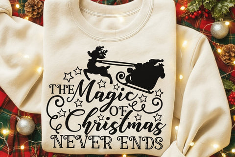 The Magic Of Christmas Never Ends| Christmas Santa SVG Cutting Files. SVG CosmosFineArt 