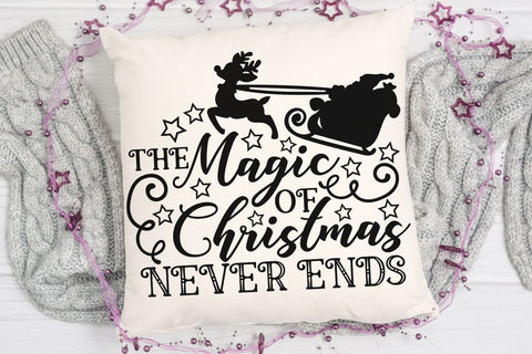 The Magic Of Christmas Never Ends| Christmas Santa SVG Cutting Files. SVG CosmosFineArt 
