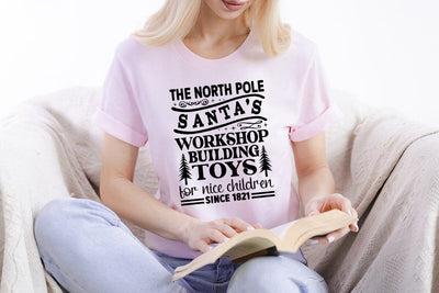 The north pole santas workshop building toys for nice children since 1821 SVG Angelina750 