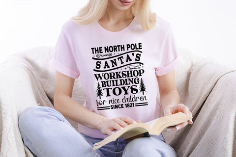 The north pole santas workshop building toys for nice children since 1821 SVG Angelina750 