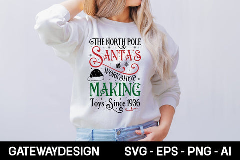 The North Pole Santa's Workshop Making Toys Since 1936 Svg design SVG designmaster24 