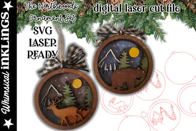 The Northwoods Ornament Set SVG SVG Whimsical Inklings 