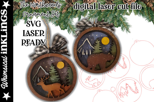 The Northwoods Ornament Set SVG SVG Whimsical Inklings 