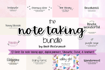 The Note Taking Font Bundle Font Beck McCormick 