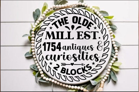 The olde mill est. 1754 antiques & curiosities 2 blocks SVG Angelina750 