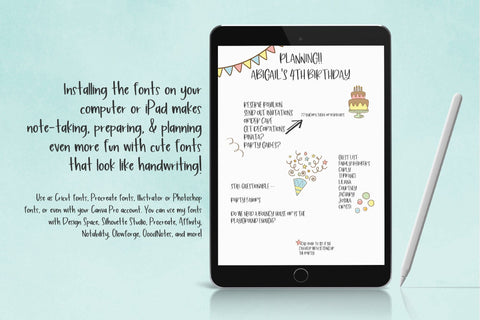 The Planner Font Bundle Font Beck McCormick 