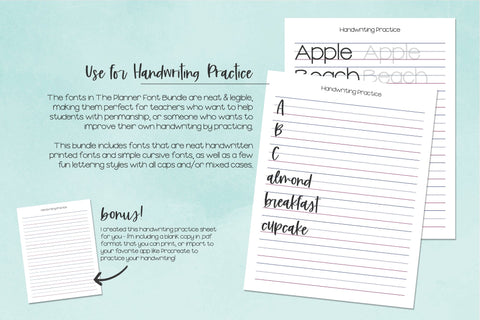 The Planner Font Bundle Font Beck McCormick 