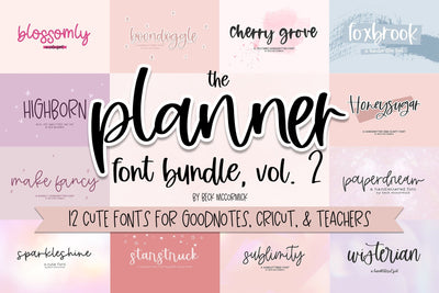The Planner Font Bundle Volume 2 Font Beck McCormick 