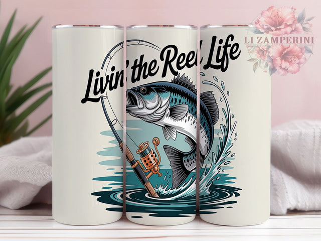 The Reel Life Fishing Tumbler Wrap, The Reel Life PNG, 20oz Skinny Tumbler Design, Fisherman Gift Sublimation, Outdoor Sports Tumbler Wrap, Reel Life Fishing Wrap Sublimation Li Zamperini 
