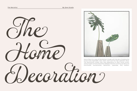 The Retrolica Script Font Zane Studio55 