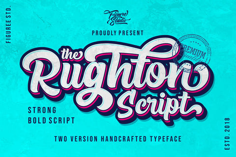 The Rughton - Strong Bold Script Font Mozzatype 