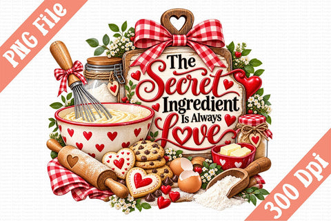 The Secret Ingredient Is Always love PNG Sublimation Craftlabsvg24 