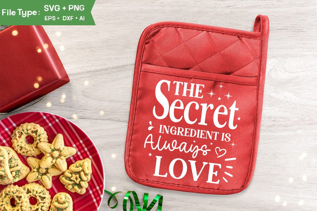 The Secret Ingredient Is Always Love Pot Holder Svg, Christmas SVG Design, Christmas Pot Holder Svg Design,SVGs,Quotes and Sayings,Food & Drink,On Sale, Print & Cut SVG DesignPlante 503 