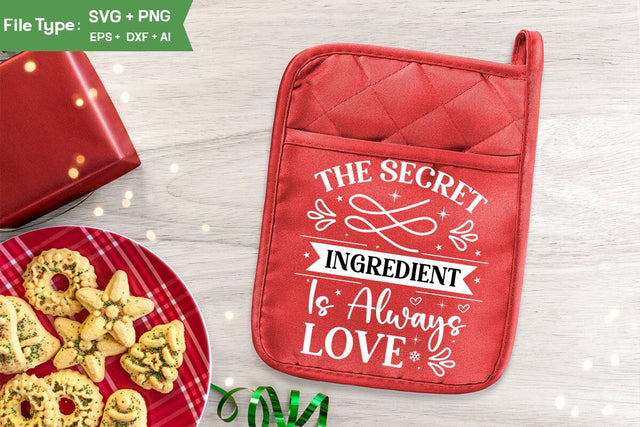 The Secret Ingredient Is Always Love Pot Holder Svg, Christmas SVG Design, Christmas Pot Holder Svg Design,SVGs,Quotes and Sayings,Food & Drink,On Sale, Print & Cut SVG DesignPlante 503 