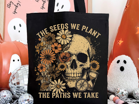 The Seeds We Plant Skull PNG, Memento Mori Floral Design SVG DesignDestine 