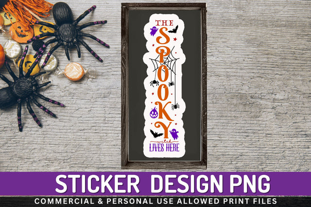 The spooky witch lives Stickers Design Sublimation Regulrcrative 