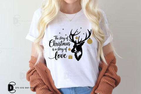 The story of christmas is a story of love, Christmas Quote SVG Design SVG FiveStarCrafting 