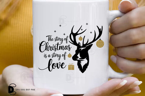 The story of christmas is a story of love, Christmas Quote SVG Design SVG FiveStarCrafting 