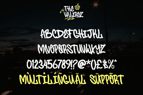 The Valiroz - Monoline Graffiti Font Font Mozzatype 