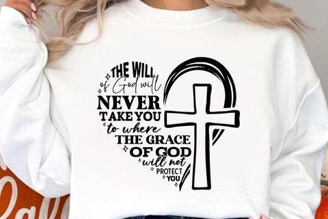The will of God will never take you to where the grace SVG Angelina750 