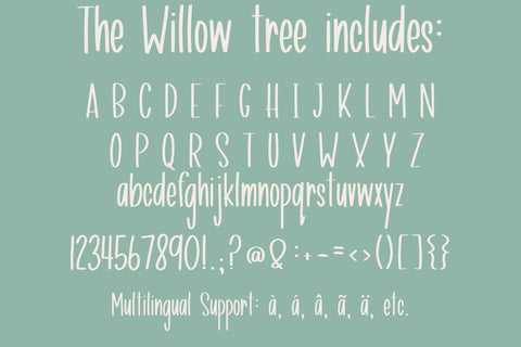 The Willow Tree, Cute Handwritten Font for Cricut, Tall Handwriting Font Designing Digitals 