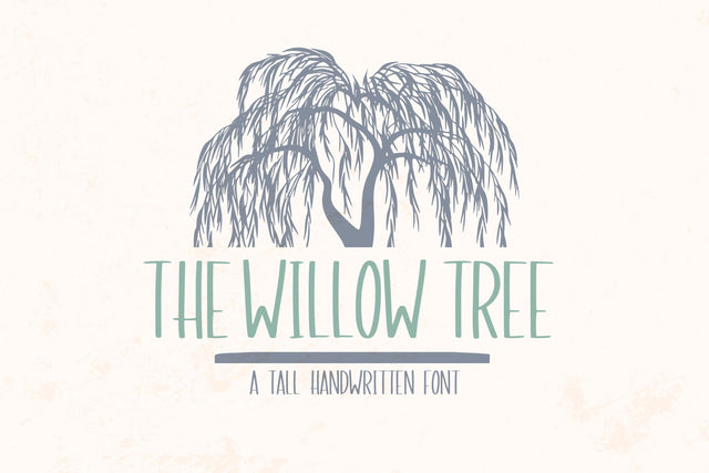 The Willow Tree, Cute Handwritten Font for Cricut, Tall Handwriting Font Designing Digitals 