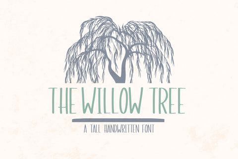 The Willow Tree, Cute Handwritten Font for Cricut, Tall Handwriting Font Designing Digitals 