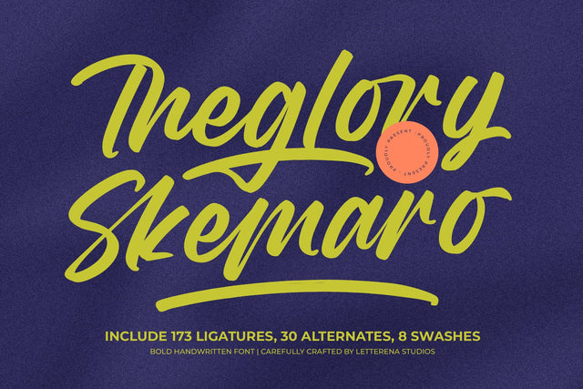 Theglory Skemaro - Bold Handwritten Font Font Letterena Studios 