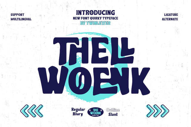 Thellwoenk - Quirky Display Font Font twinletter 