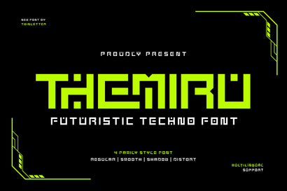 Themiru - Futuristic Tech Font Font twinletter 