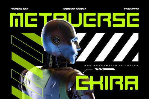 Themiru - Futuristic Tech Font Font twinletter 