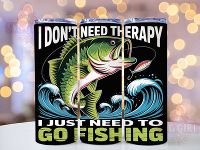 Therapy Fishing Quote 20oz Tumbler, Fishing Tumbler, Sublimation Wrap, 20oz Tumbler Design, Outdoor Fishing Gift, PNG Tumbler Wrap, Funny Fisherman Quote Sublimation SvggirlplusArt 