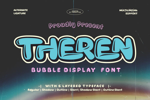 Theren - Bubble Display Font Font twinletter 