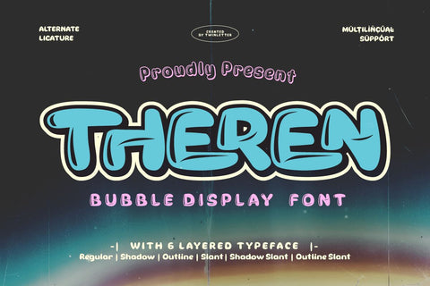 Theren - Bubble Display Font Font twinletter 