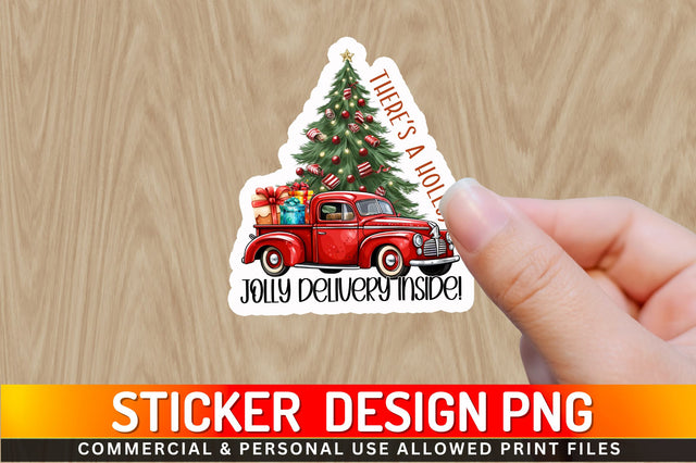 There's a holly Sticker Design Sublimation Regulrcrative 
